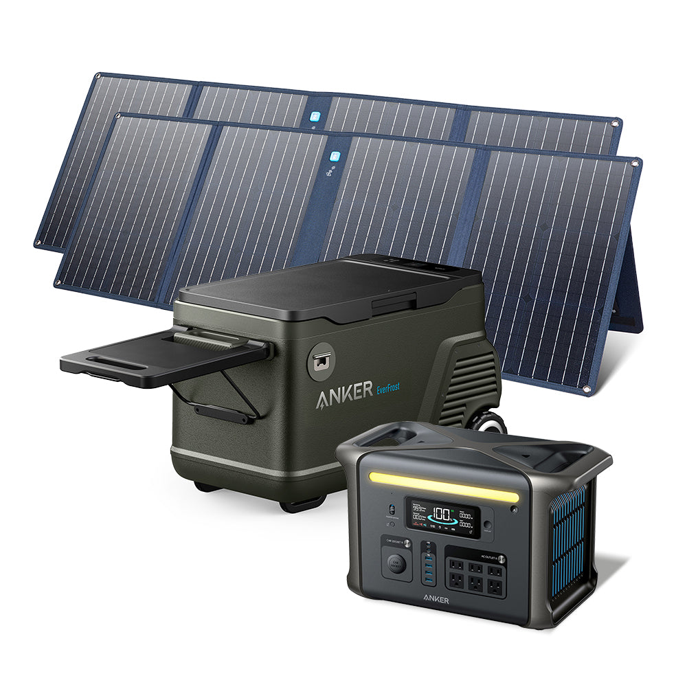 Cooler 40 + SOLIX F1500 + (2) Anker 625 Solar Panels (100W)