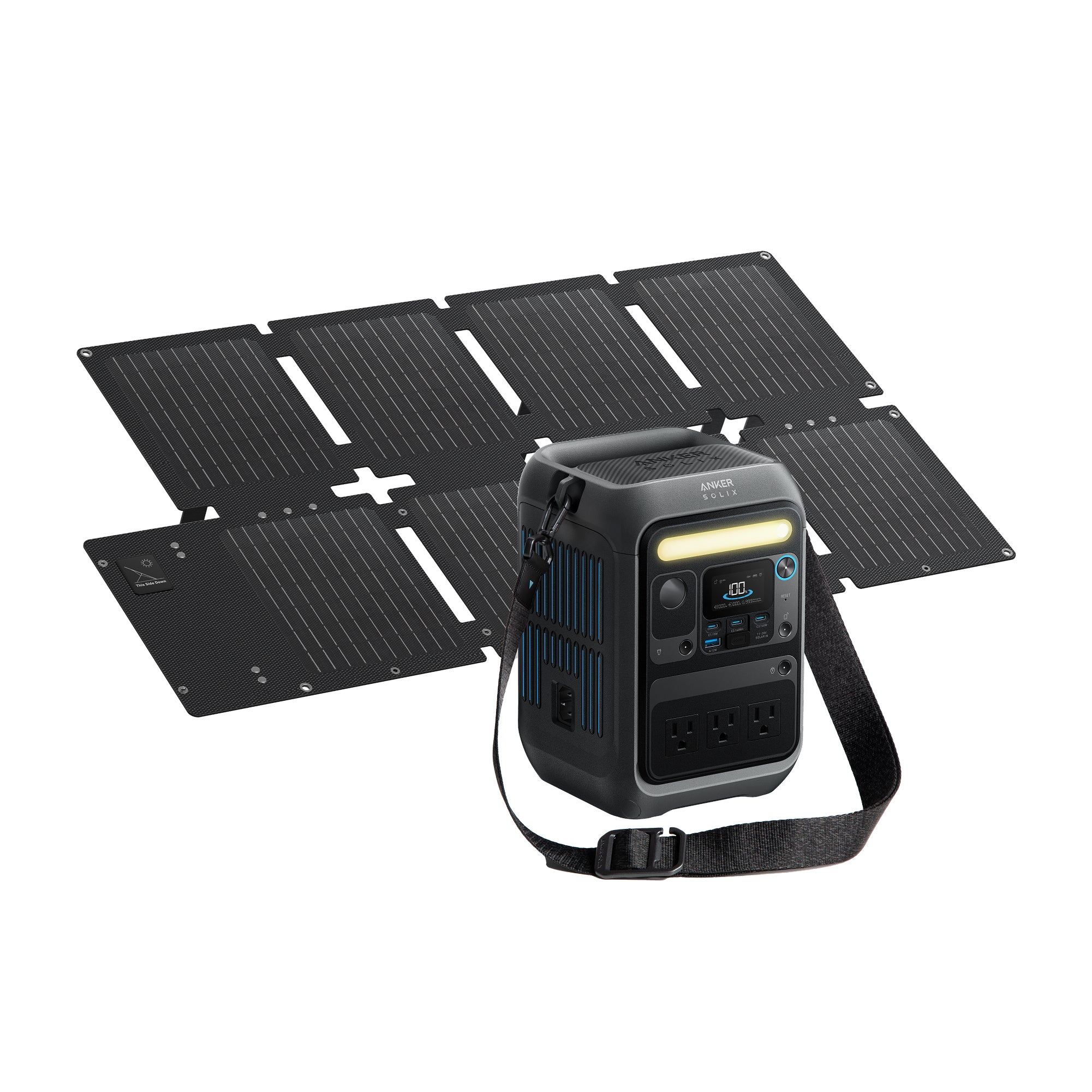 Anker SOLIX C300X 288Wh 2-In-1 Solar Generator w/ 60W Book-Size Solar Panel