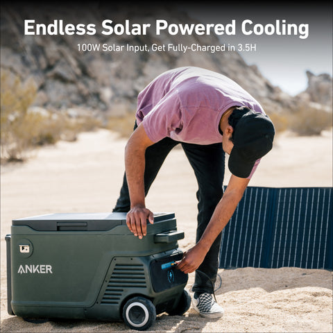 Anker Everfrost Powered Cooler 50 + Extra Battery + 100W Solar Panel